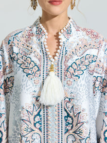Paisley Print Satin Robe Dress - Social Queen
