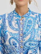 Paisley Print Shirt Dress（Belt included) - Social Queen