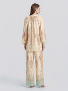 Paisley Print Wide-Leg Pants - Social Queen
