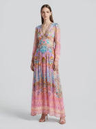 Palace Art Print Silk Maxi Dress - Social Queen