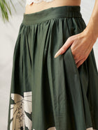 Palm Print Cotton Maxi Skirt - Social Queen