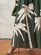 Palm Print Cotton Maxi Skirt - Social Queen