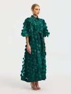 Pearl Embellished Appliqué Dress - Social Queen
