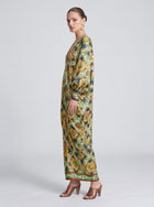 Persian Art Print Silk Kaftan Dress - Social Queen