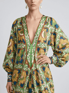 Persian Art Print Silk Kaftan Dress - Social Queen