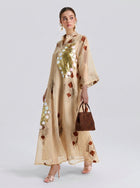 Placement Embroidered Linen Dress - Social Queen