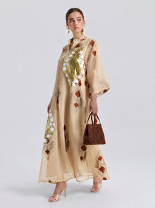 Placement Embroidered Linen Dress - Social Queen