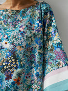 Placement Floral Silk Cape Top - Social Queen
