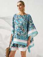 Placement Floral Silk Cape Top - Social Queen