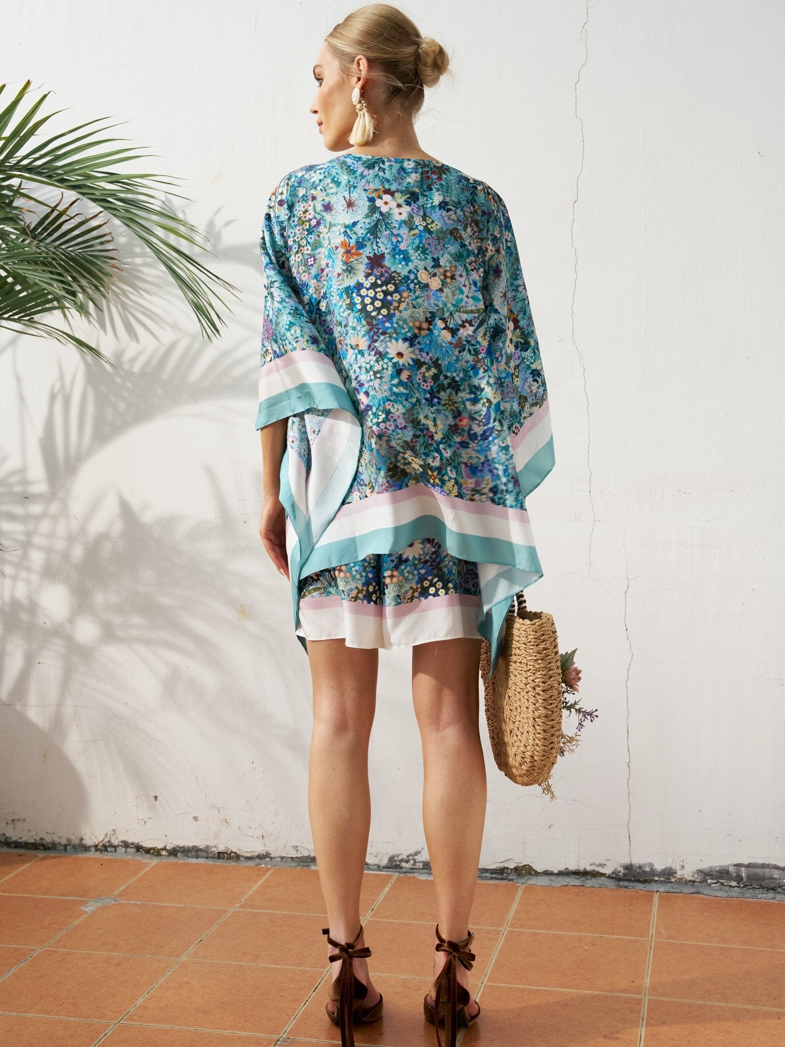 Placement Floral Silk Shorts - Social Queen