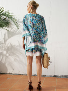 Placement Floral Silk Shorts - Social Queen