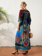Placement Print Chiffon Dress - Social Queen