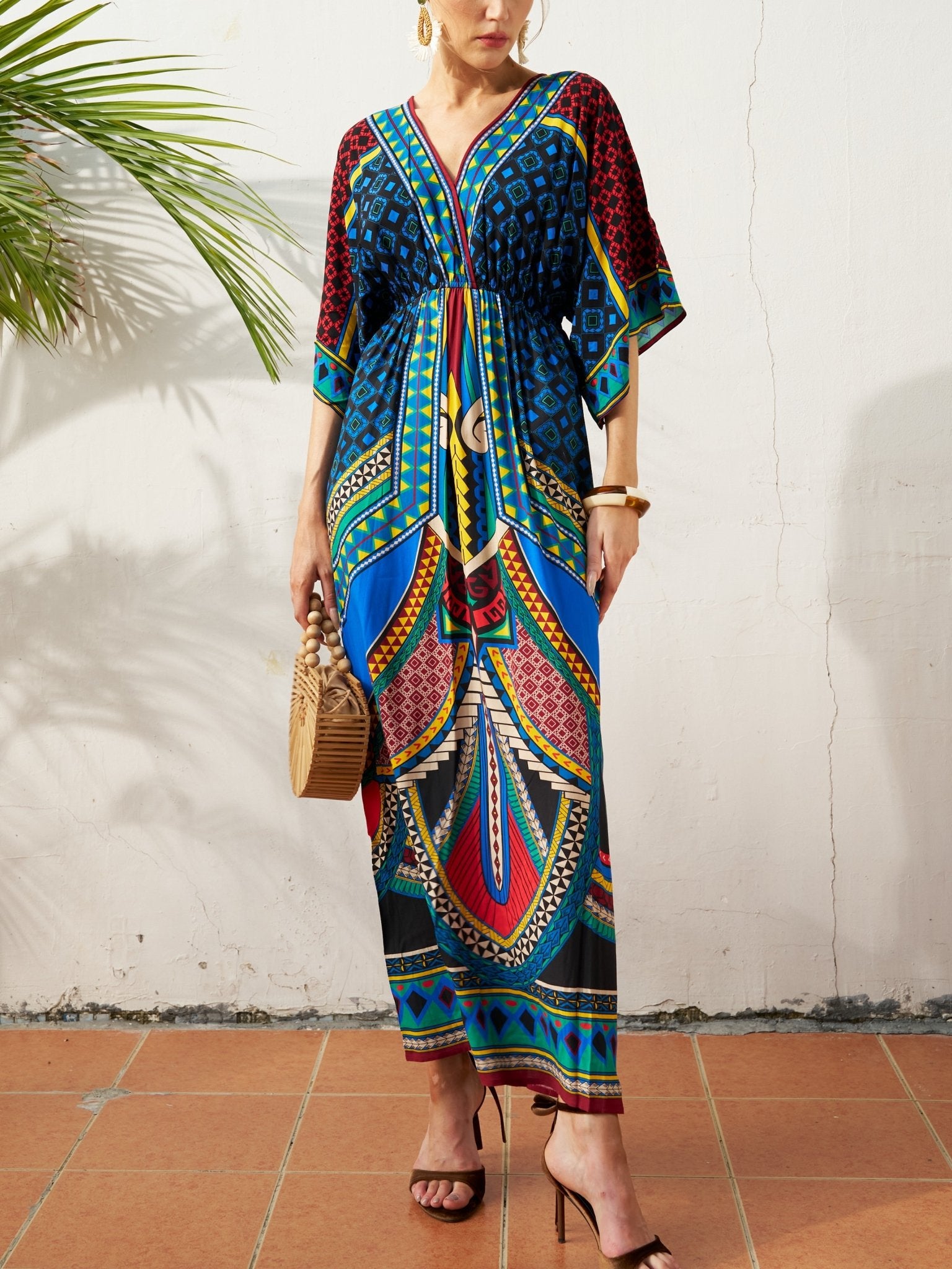Placement Print Chiffon Dress - Social Queen