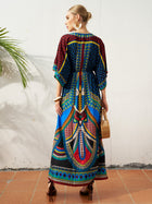 Placement Print Chiffon Dress - Social Queen