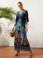 Placement Print Chiffon Dress - Social Queen