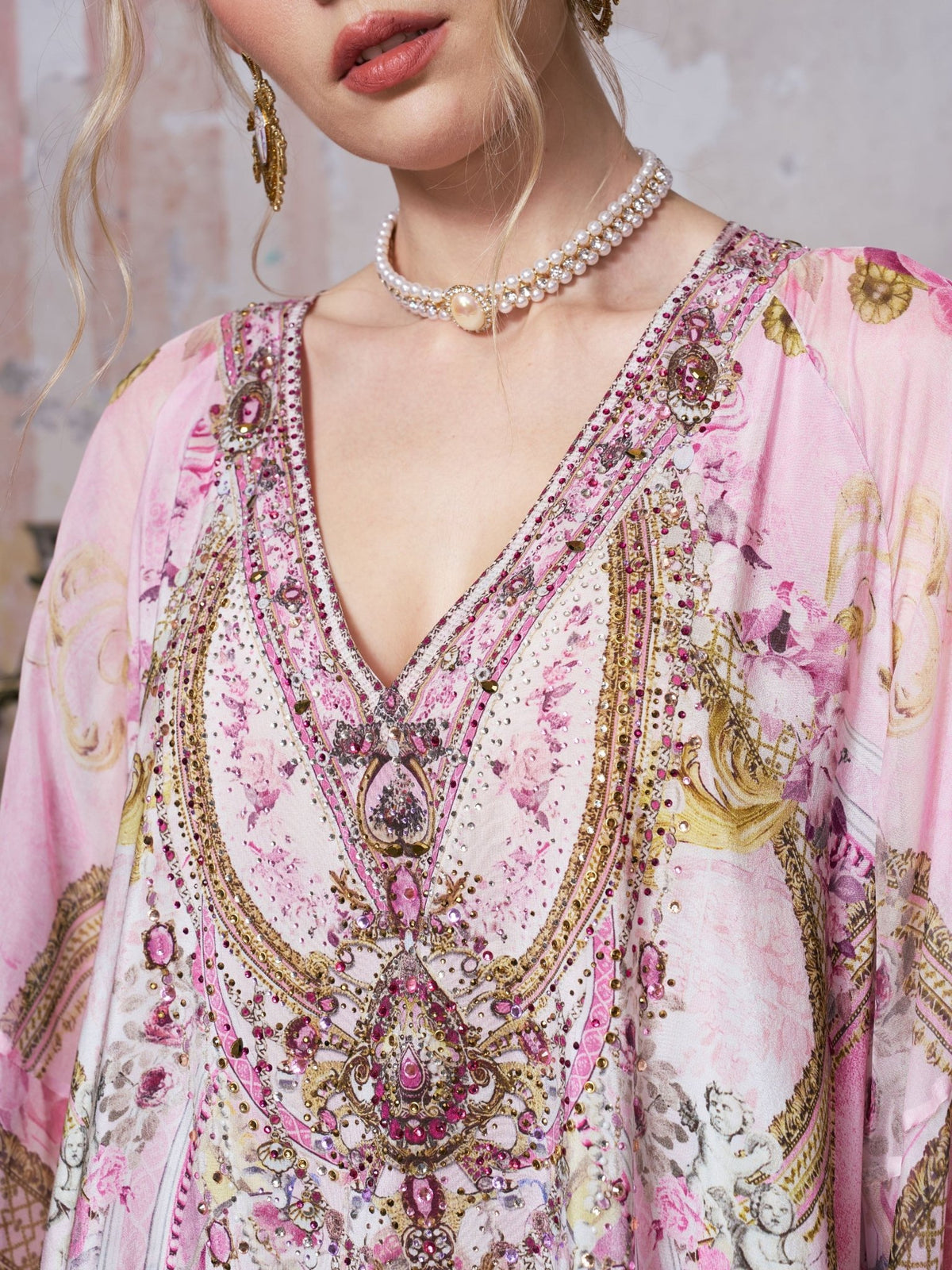 Placement Print Mulberry Silk Dress - Social Queen