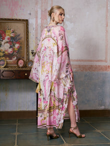 Placement Print Mulberry Silk Dress - Social Queen