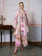 Placement Print Mulberry Silk Dress - Social Queen
