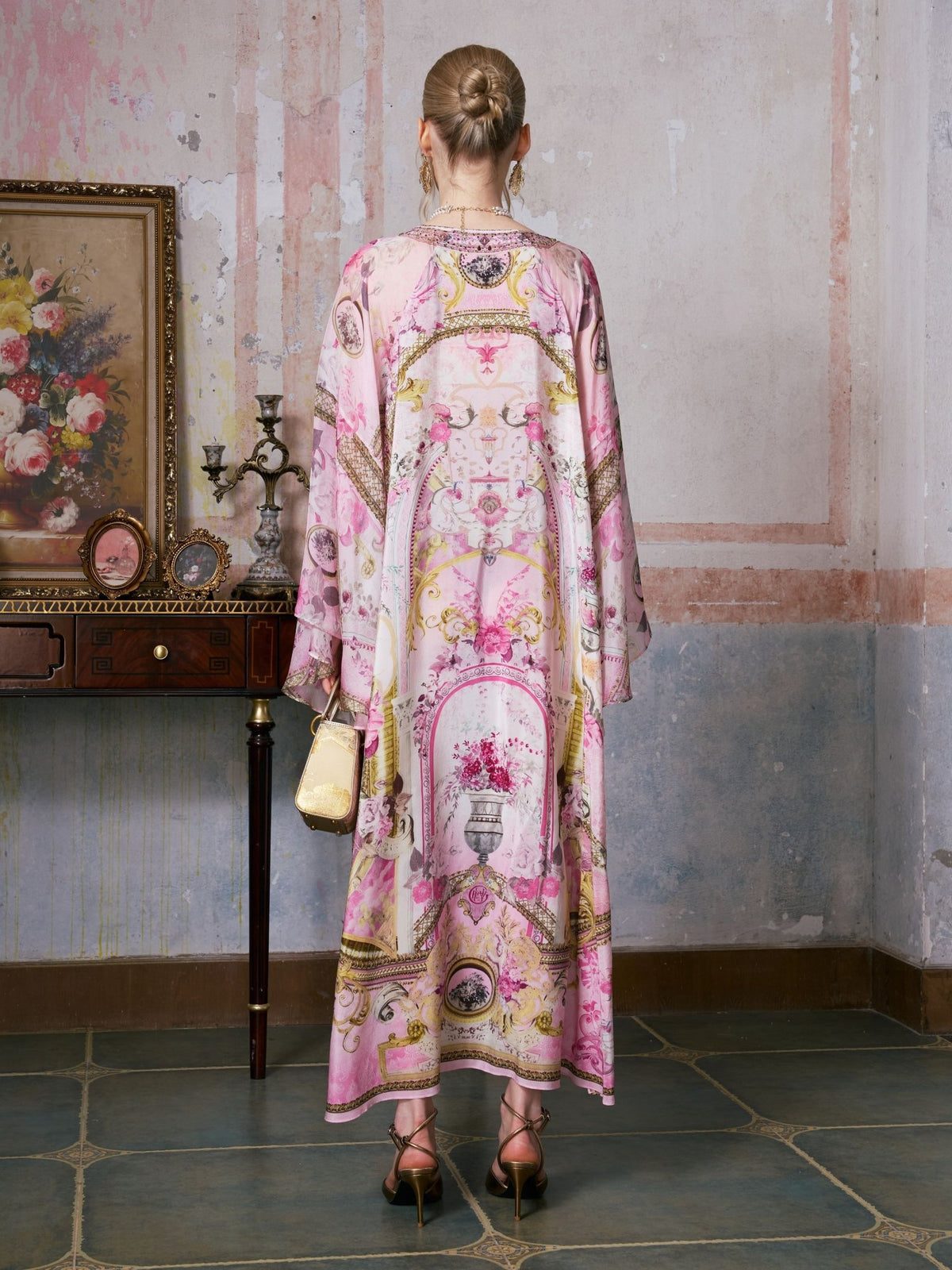 Placement Print Mulberry Silk Dress - Social Queen