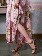 Placement Print Mulberry Silk Dress - Social Queen