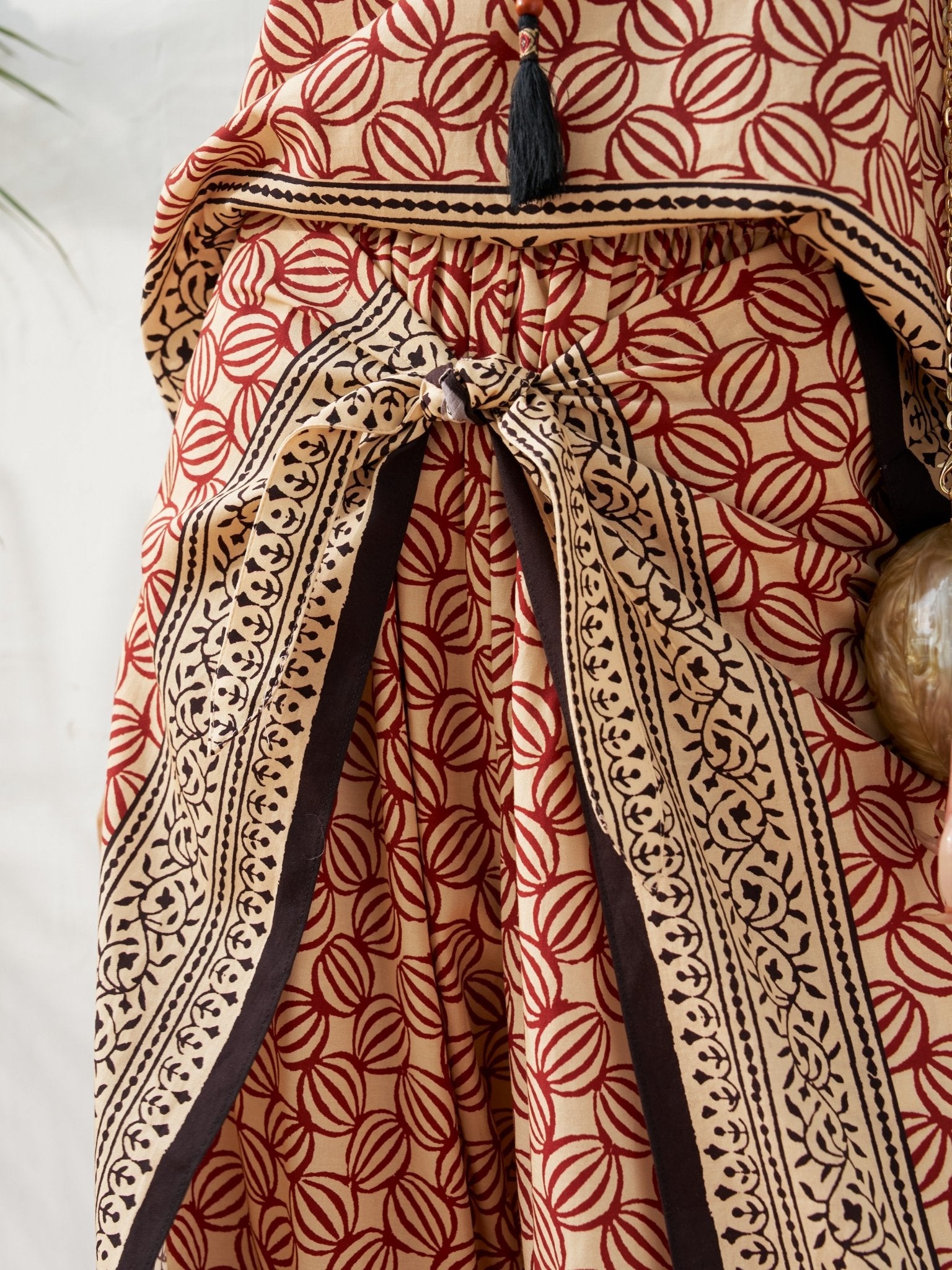 Placement Print Wrap Tie Pants - Social Queen