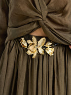 Pleated Ramie Maxi Skirt (Belt Not Included) - Social Queen