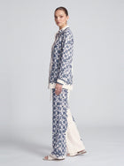 Porcelain Motif Linen Shirt - Social Queen