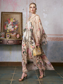 Printed Mulberry Silk Kaftan Dress - Social Queen