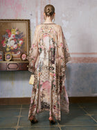 Printed Mulberry Silk Kaftan Dress - Social Queen