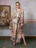 Printed Mulberry Silk Kaftan Dress - Social Queen