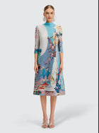 Printed Pleated Midi Dress - Social Queen