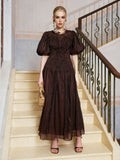 Puff Sleeve Textured Lace Dress - Social Queen