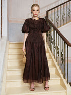 Puff Sleeve Textured Lace Dress - Social Queen