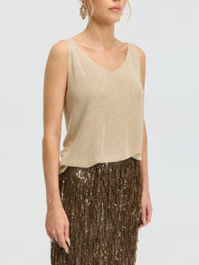Rhinestone Detail Knit Top - Social Queen