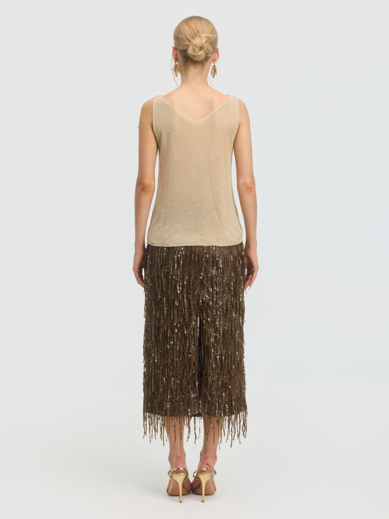 Rhinestone Detail Knit Top - Social Queen