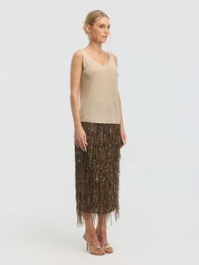 Rhinestone Detail Knit Top - Social Queen