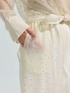 Rhinestone Detail Wide-Leg Pants - Social Queen