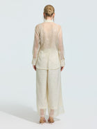 Rhinestone Detail Wide-Leg Pants - Social Queen