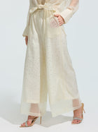Rhinestone Detail Wide-Leg Pants - Social Queen