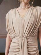 Rhinestone Fringe Knit Gown - Social Queen