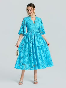 Rose Cutwork Lace Dress - Social Queen