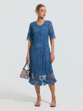 Rose Embroidered Lace Dress - Social Queen