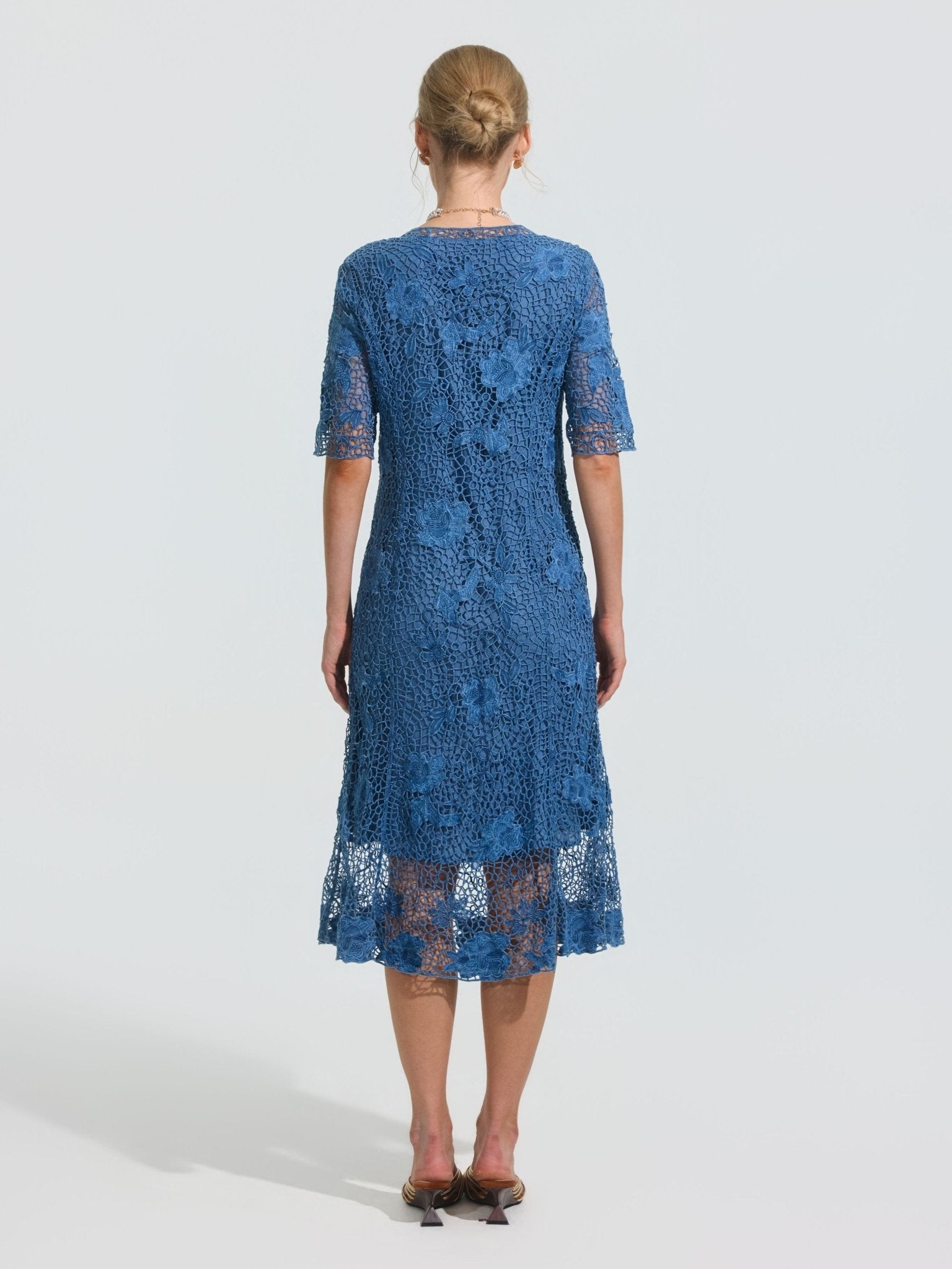 Rose Embroidered Lace Dress - Social Queen