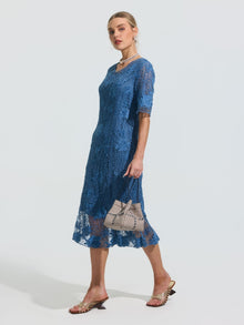Rose Embroidered Lace Dress - Social Queen