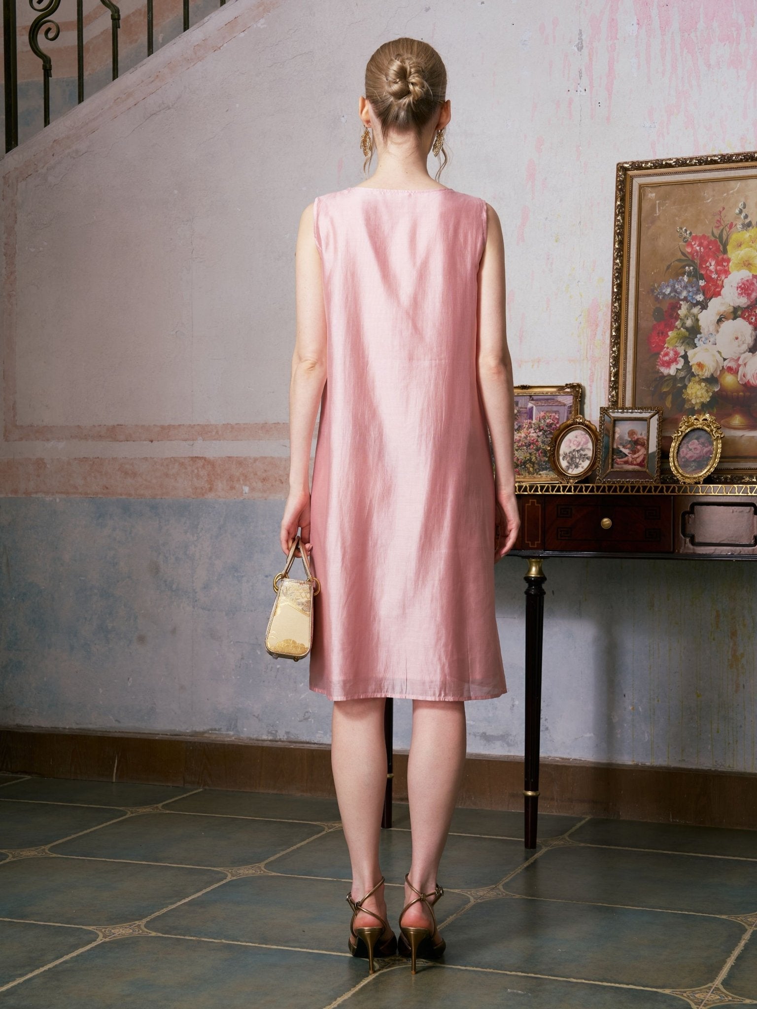 Rose Embroidered Tencel Dress Set - Social Queen