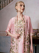 Rose Embroidered Tencel Dress Set - Social Queen