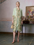 Rose Embroidered Tencel Dress Set - Social Queen