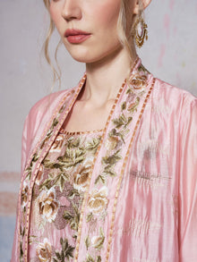 Rose Embroidered Tencel Dress Set - Social Queen