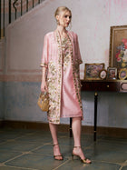 Rose Embroidered Tencel Dress Set - Social Queen