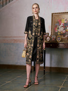 Rose Embroidered Tencel Dress Set - Social Queen
